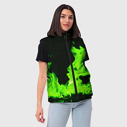 Женский жилет Кислотный зелёный огонь, цвет: 3D-светло-серый — фото 2