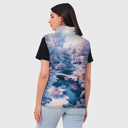 Женский жилет Японская зима в сельской местности / 3D-Черный – фото 4