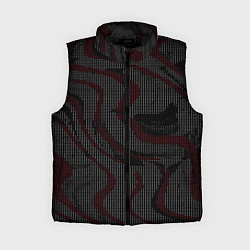 Женский жилет Красно-белые точки на чёрном фоне, цвет: 3D-черный