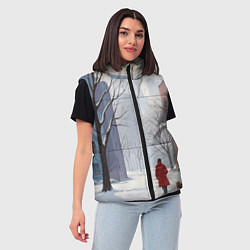 Женский жилет Прогулка зима, цвет: 3D-черный — фото 2