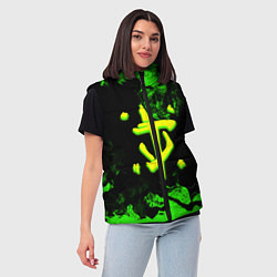 Женский жилет Doom кислотное лого в огне, цвет: 3D-светло-серый — фото 2