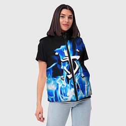 Женский жилет Doom fire logo steel, цвет: 3D-светло-серый — фото 2