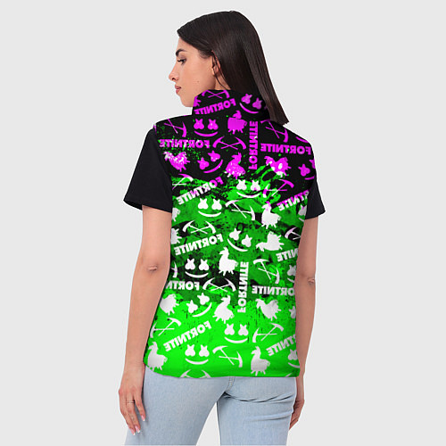 Женский жилет Fortnite краски кислота / 3D-Черный – фото 4