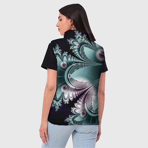 Женский жилет Фракталы узорный стиль / 3D-Черный – фото 4