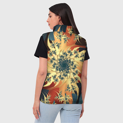 Женский жилет Оптические узоры фракталы / 3D-Красный – фото 4