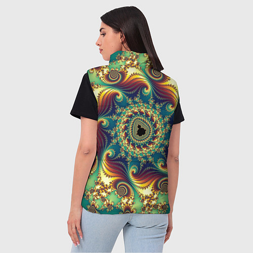 Женский жилет Оптический узор текстура / 3D-Красный – фото 4