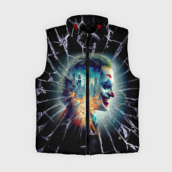 Женский жилет Джокер в мегаполисе - осколки, цвет: 3D-красный