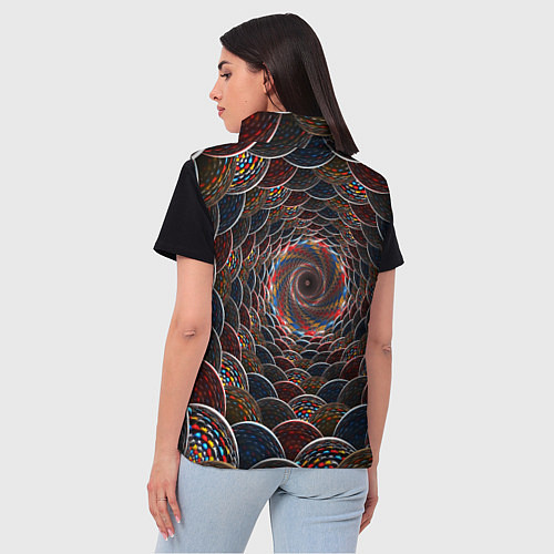 Женский жилет Оптические волны абстракция / 3D-Красный – фото 4