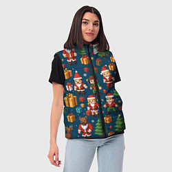 Женский жилет Mintrcraft pattern новый год, цвет: 3D-черный — фото 2