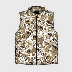 Женский жилет Патерн новогодняя капибара в бежевом