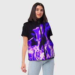 Женский жилет Неоновый огненный стиль, цвет: 3D-красный — фото 2