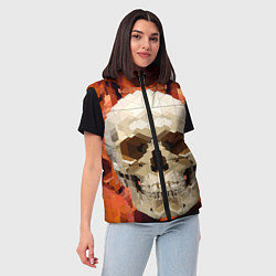 Женский жилет Смеющийся череп паттерн, цвет: 3D-черный — фото 2