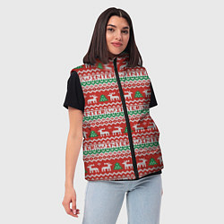 Женский жилет Deer christmas pattern, цвет: 3D-черный — фото 2