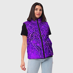 Женский жилет Фиолетовый симбионт абстракция, цвет: 3D-светло-серый — фото 2