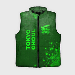 Женский жилет Tokyo Ghoul - green gradient вертикально, цвет: 3D-черный