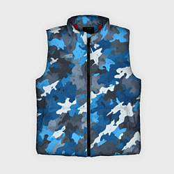 Женский жилет Синий армейский камуфляж, цвет: 3D-красный