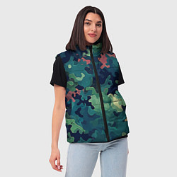Женский жилет Армейский камуфляж зеленый, цвет: 3D-черный — фото 2