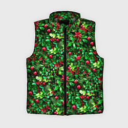 Женский жилет Ягоды падуба на новогодней елке, цвет: 3D-светло-серый