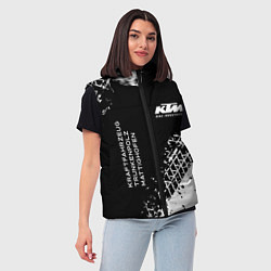 Женский жилет KTM - следы от шин, цвет: 3D-светло-серый — фото 2