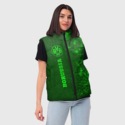 Женский жилет Borussia - green gradient по-вертикали, цвет: 3D-черный — фото 2