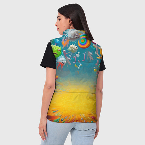 Женский жилет Рик и Морти - сюрреалистическая фантазия / 3D-Черный – фото 4