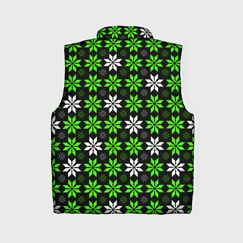 Женский жилет Бело-зелёные звёзды на чёрном фоне / 3D-Светло-серый – фото 2