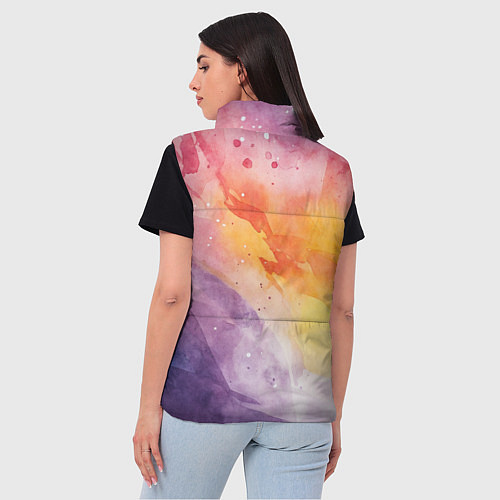 Женский жилет Краски акварели / 3D-Черный – фото 4