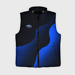 Женский жилет Субару - синие волны, цвет: 3D-светло-серый