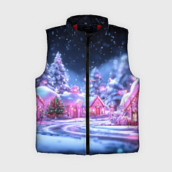 Женский жилет Неоновые новогодние домики