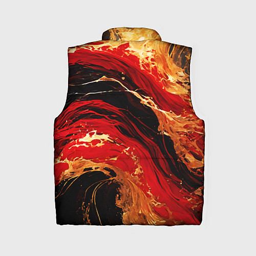 Женский жилет Красно-золотые брызги на чёрном фоне / 3D-Светло-серый – фото 2