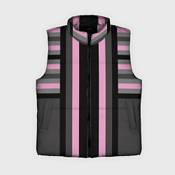 Женский жилет Розово серый полосатый узор