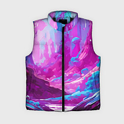 Женский жилет Фиолетовая кислотная абстракция, цвет: 3D-черный
