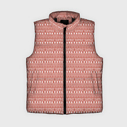 Женский жилет Коричнево-розовый простой узор