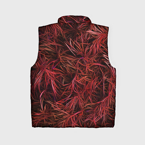 Женский жилет Красная трава на чёрном фоне / 3D-Светло-серый – фото 2