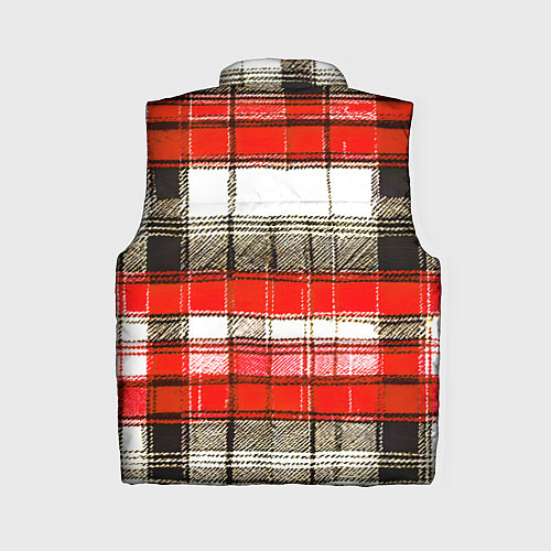 Женский жилет Чёрные полосы на красно-белом фоне / 3D-Светло-серый – фото 2