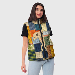 Женский жилет Пэчворк с собакой, цвет: 3D-светло-серый — фото 2