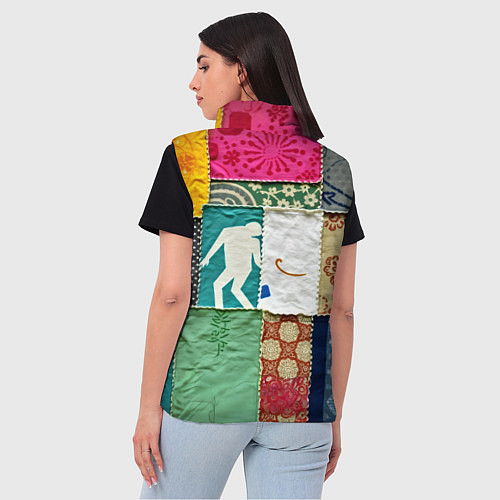 Женский жилет Пэчворк с человечком / 3D-Красный – фото 4