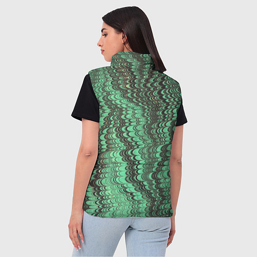 Женский жилет Разводы в зеленом цвете / 3D-Красный – фото 4