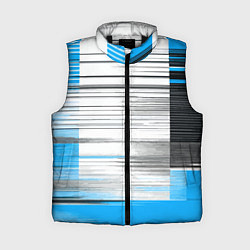 Женский жилет Чёрные вертикальные полосы на сине-белом фоне, цвет: 3D-черный