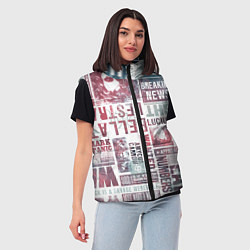 Женский жилет Паттерн газеты - Гарри Поттер Сириус Блэк и Люциус, цвет: 3D-черный — фото 2