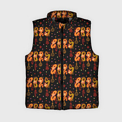 Женский жилет 2025 паттерн символ года змей из русского лубка, цвет: 3D-светло-серый