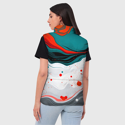 Женский жилет Эбру красочная абстракция / 3D-Черный – фото 4