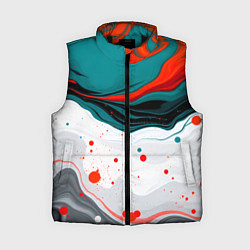 Женский жилет Эбру красочная абстракция, цвет: 3D-черный