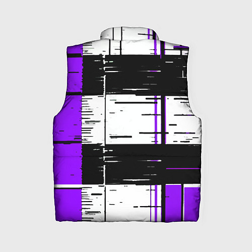 Женский жилет Чёрные и фиолетовые полосы на белом фоне / 3D-Светло-серый – фото 2
