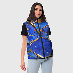 Женский жилет A gold mineral in a blue stone, цвет: 3D-светло-серый — фото 2