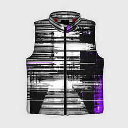 Женский жилет Горизонтальные чёрные линии на бело-фиолетовом фон