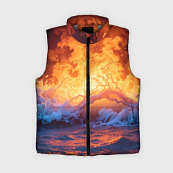 Женский жилет Стихия огня и воды, цвет: 3D-светло-серый