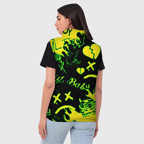 Женский жилет Lil Peep кислотные автографы / 3D-Красный – фото 4