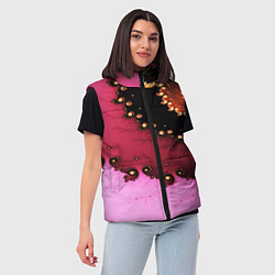 Женский жилет Фрактал узор розовый, цвет: 3D-светло-серый — фото 2