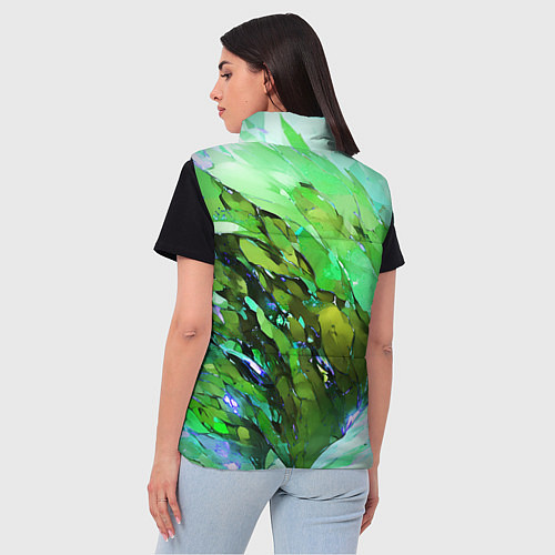 Женский жилет Зелёная абстракция / 3D-Черный – фото 4